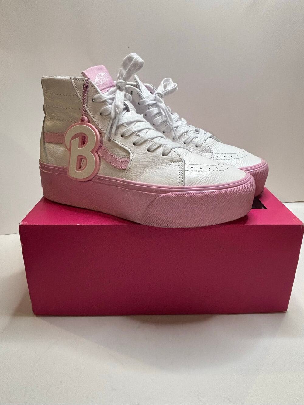 Vans x Barbie Sk8-Hi Tapered Stackform White Pink Men’s 7 Women’s 8.5 Platform